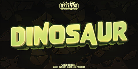 Dinosaur editable text effect, customizable dino and jurassic 3D font style