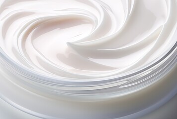 Gray background enhances the allure of cosmetic cream in a jar, providing generous copy space for product details.