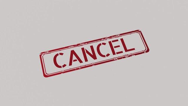CANCEL Stamp pressing on a paper