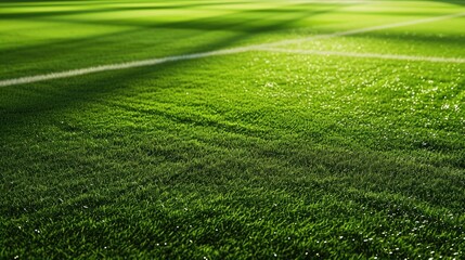 Experience the freshness of green grass on a football field, soccer's team sport texture. Ai Generated.