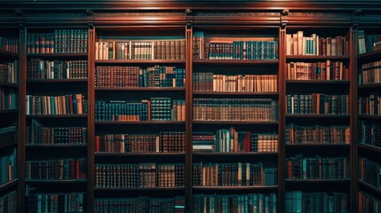 Explore a vibrant shelf of intellectual knowledge, a repository of boundless wisdom. Ai Generated.