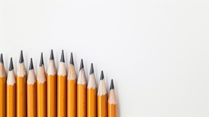 Discover minimalist elegance with white outer pencils on a seamless white background. Ai Generated.