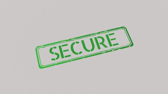 SECURE Stamp pressing on a paper