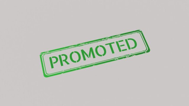 PROMOTED Stamp pressing on a paper