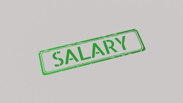 SALARY Stamp pressing on a paper