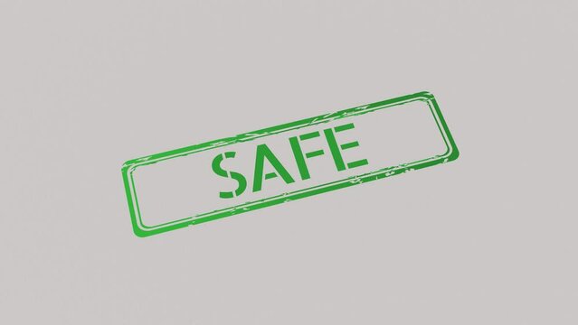 SAFE Stamp pressing on a paper