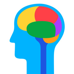 Human head outline with brain