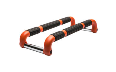 Combine Strength and Comfort with Push Up Bars and Ergonomic Grips on a White or Clear Surface PNG Transparent Background.