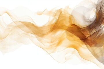 Abstract Wave in warm yellow brown collors, Watercolor Art