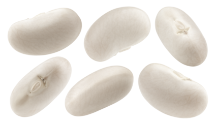 white Kidney beans, isolated on white background, full depth of field