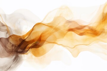 Abstract Wave in warm yellow brown collors, Watercolor Art