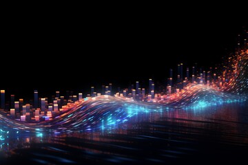 Fototapeta premium illustration of a stream of data flowing in a digital network