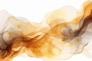 Abstract Wave in warm yellow brown collors, Watercolor Art