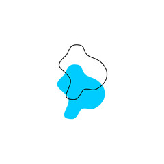 blob with a light blue outline line