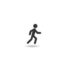 Fototapeta na wymiar Person walking or walk sign icon with shadow