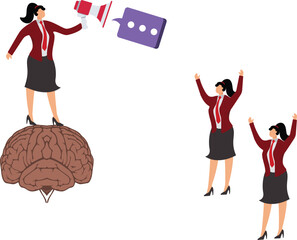 Words in the head, Businesswoman, speech contest in the brain