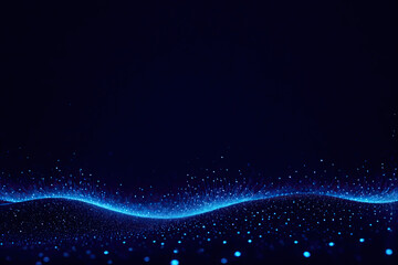 Fototapeta na wymiar dark abstract background with Futuristic dots pattern, colored music wave. Big data digital code waves