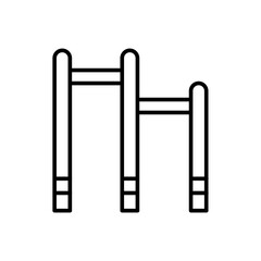 Pull up bar outline icons, minimalist vector illustration ,simple transparent graphic element .Isolated on white background