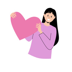 Woman holding a heart