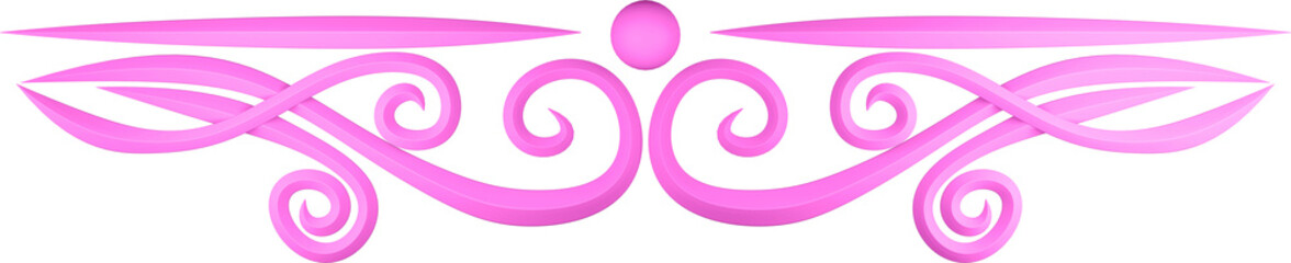Obraz premium 3D rendering of a border of a floral linear ornament with on a transparent background