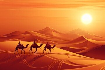 Fototapeta na wymiar serene and picturesque scene of a desert at sunset