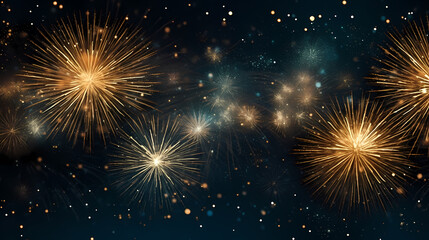 Beautiful creative holiday background with fireworks and sparkles