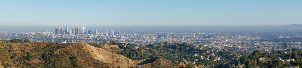 city skyline at sunset