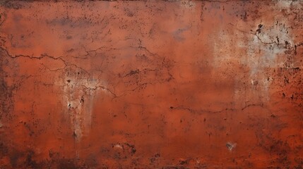 Weathered red rusted metal texture: a grunge background of rust and oxidized iron panel with space for design