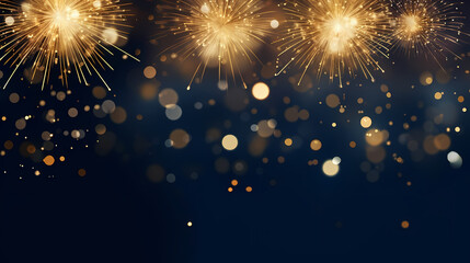 Obraz premium Beautiful fireworks background at night for holiday decoration