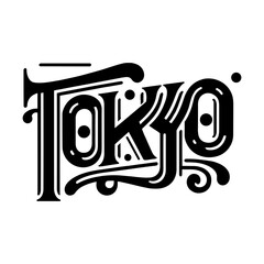 "TOKYO”: An Exquisite Vintage-Style Hand Lettering Vector, Perfectly Suited for Posters, Stickers, T-Shirt Designs, and a Variety of Other Uses."