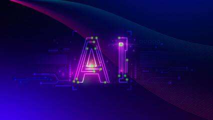 Ai tech background, virtual graphic Global Internet connect Chatgpt Chat with AI, Artificial Intelligence, using command prompt for generates something, Futuristic technology transformation.