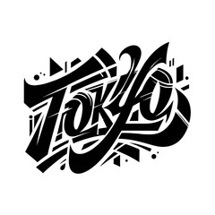 "'TOKYO”: A Striking Graffiti-Style Hand Lettering Vector, Ideal for Posters, Stickers, T-Shirt Designs, and More, Capturing the Energetic Spirit of the City."