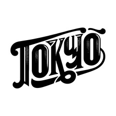"TOKYO”: An Exquisite Vintage-Style Hand Lettering Vector, Perfectly Suited for Posters, Stickers, T-Shirt Designs, and a Variety of Other Uses."
