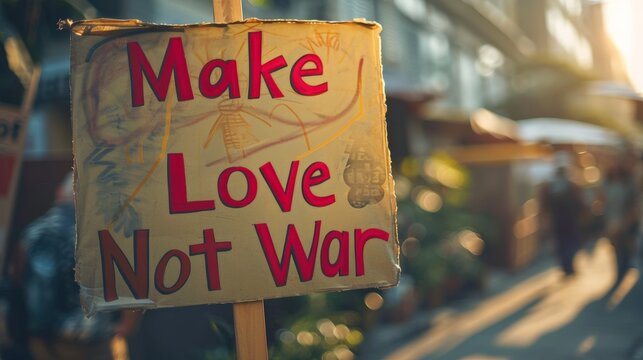 Protest Sign: Make Love Not War