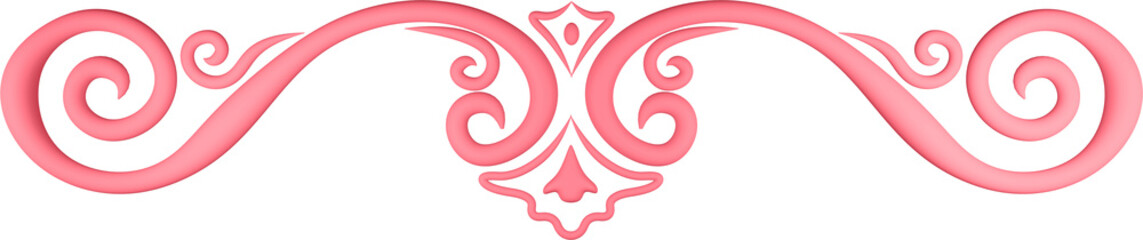 Obraz premium 3D illustration of filigree floral ornament on a transparent background