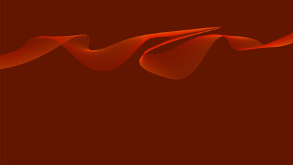 Background dark Red Orange curved lines Flowing waves design Abstract digital equalizer. wave Flow Line Vector illustration for tech futuristic innovation concept red background Graphic design. Stripe