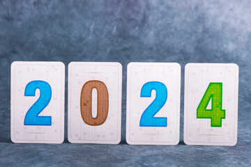 New year concept. The numbers on the cards symbolize the current year. - 715351220