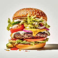Delicious beef burger generated.AI