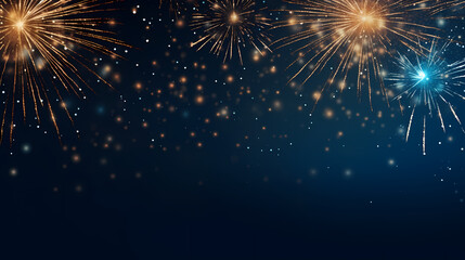 Beautiful creative holiday background with fireworks and sparkles
