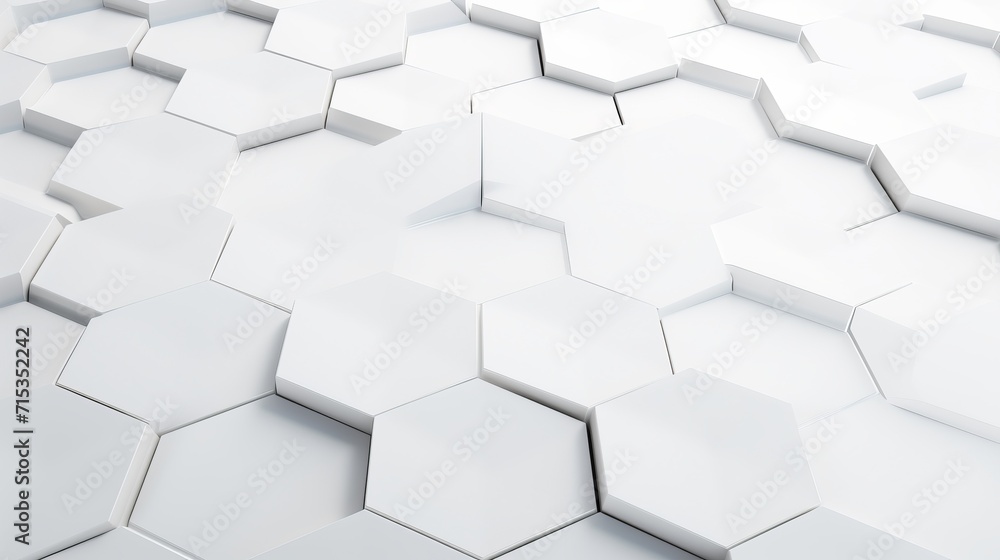 Poster clean and modern hexagon pattern on white background - business concept design