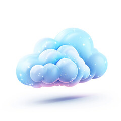 A three-dimensional cloud on a white background.