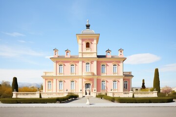 italianate mansion with a prominent belvedere against a clear blue sky - obrazy, fototapety, plakaty