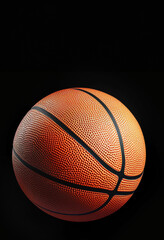 basketball on black background