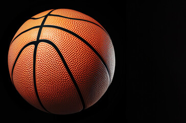 basketball on black background