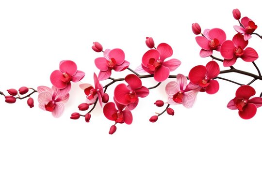background with colorful red orchids