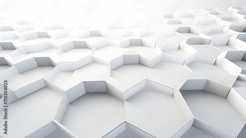 Poster clean and modern hexagon pattern on white background - business concept design