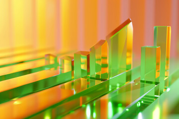 Fototapeta premium A bar chart made of three-dimensional plastic.