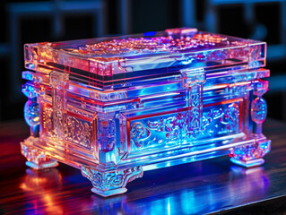 Fototapeta premium Traditional Chinese architecture made of colored glass.