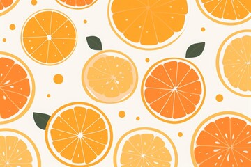 an orange vector seamless pattern.  seamless orange pattern with flowers and leaves