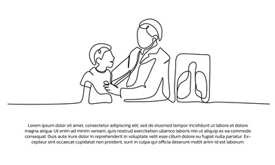 Continuous line design of   a treatment for kids. Single line decorative elements drawn on a white background.